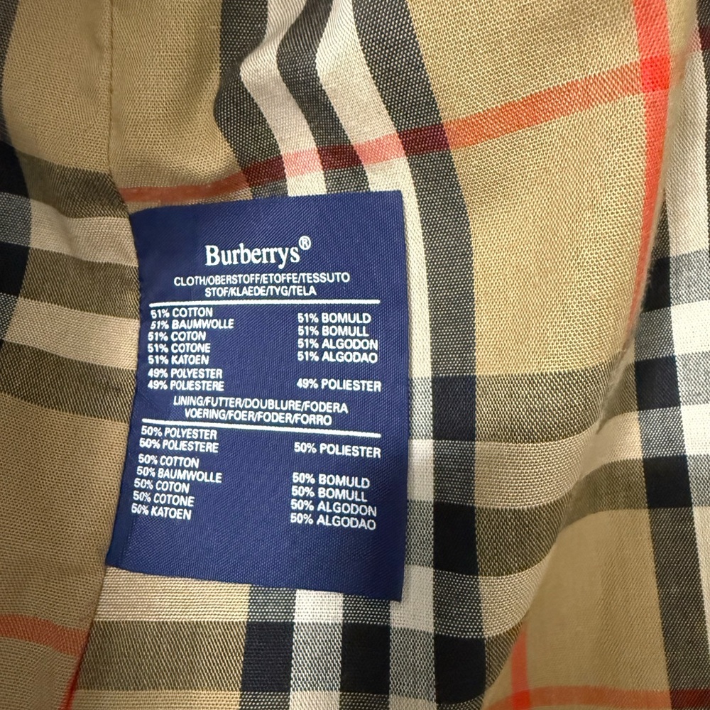 Vintage Burberrys Trench Coat Long Beige Nova Check Wool Liner - Picture 10 of 12